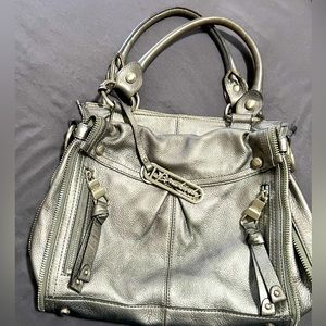Vintage silver B. Makowsky handle bag with optional shoulder strap